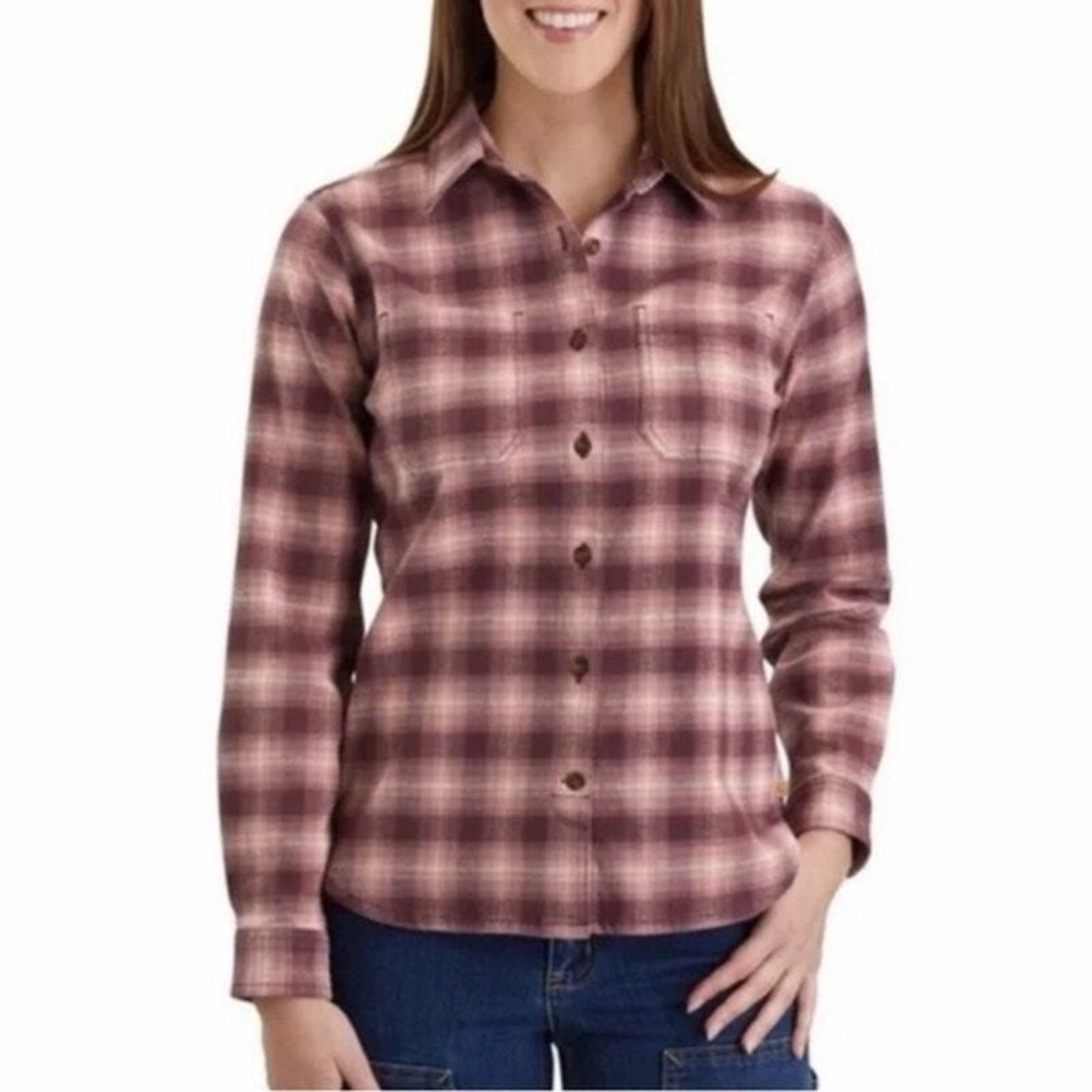 Women’s | Carhartt Rugged Flex Hamilton Shirt, Red Plaid | Large - Picture 2 of 8